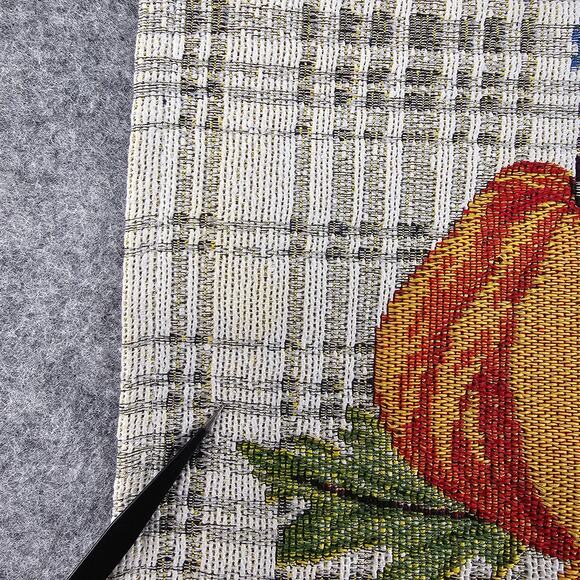 Fall Pumpkin Leaves Tapestry Placemats Autumn Decor Orange White Blue Grey - Picture 4 of 10